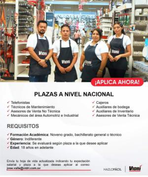 Oportunidad Laboral Vidrí