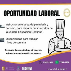 Oportunidad Laboral Panadería y Gastronomía  - Educación Continua
