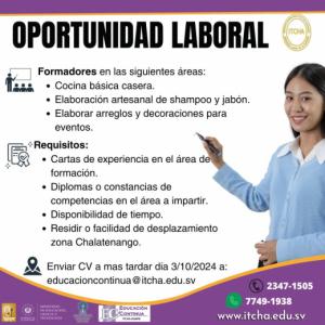 Oferta Laboral Instructores Educación Continua