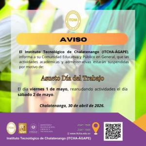 Aviso Asueto Día del Trabajo